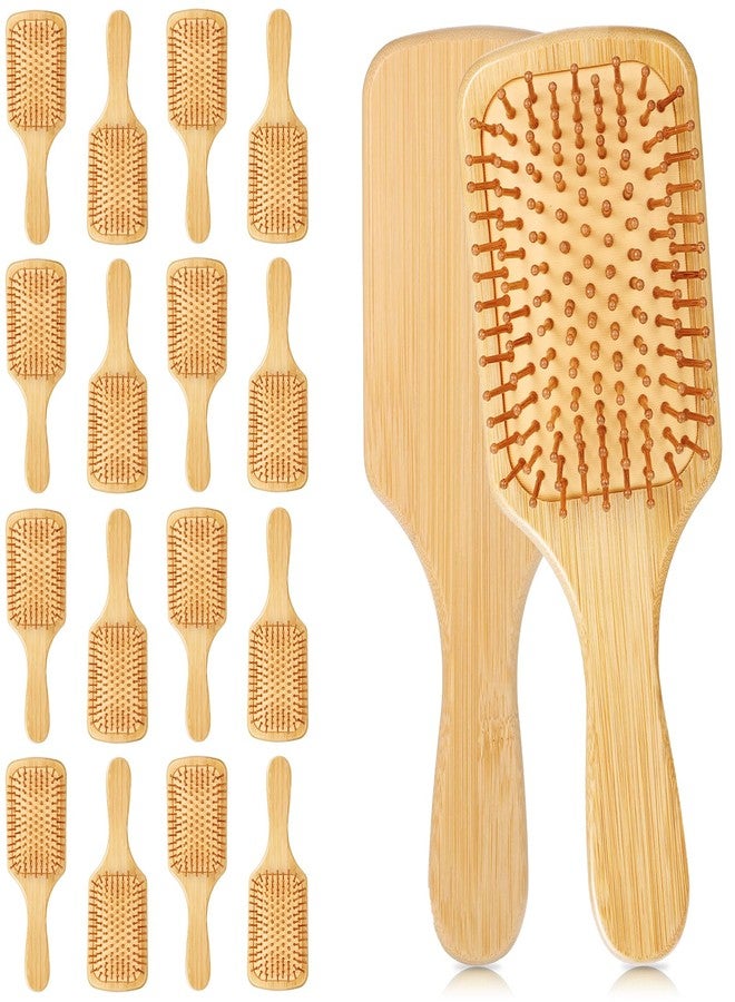 Molain 12 Pcs Bamboo Hair Brush, Bulk Wooden Paddle Brush for Women Round-tipped Bamboo Bristles, Detangling Brushes Lightweight Scalp Massage Anti Static for Women Men (9.84'' × 3.4'') - Image 3